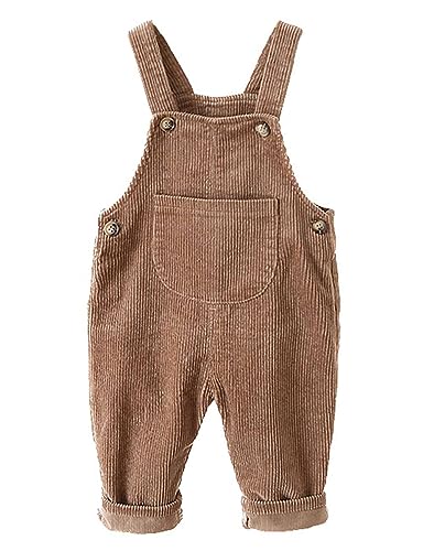 Echinodon Baby Cord-Latzhose Kleinkind Jungen Mädchen Hose Khaki 100 von Echinodon