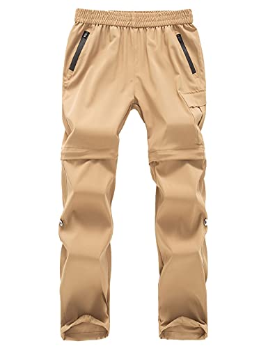 Echinodon Kinder 2-in-1-Funktionshose Zipp Off Hose Outdoorhose Jungen Mädchen Wanderhose Trekkinghose Sommer Frühling Khaki 120 von Echinodon