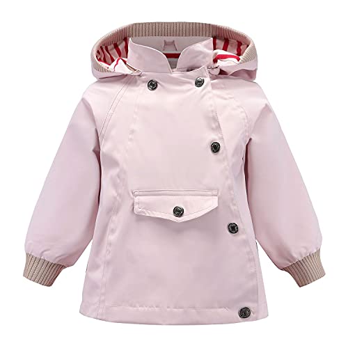 Echinodon Kinder Outdoorjacke Wasserabweisend Winddicht Jacke Mädchen Jungen Funktionsjacke Wanderjacke Regenjacke Pink 90 von Echinodon