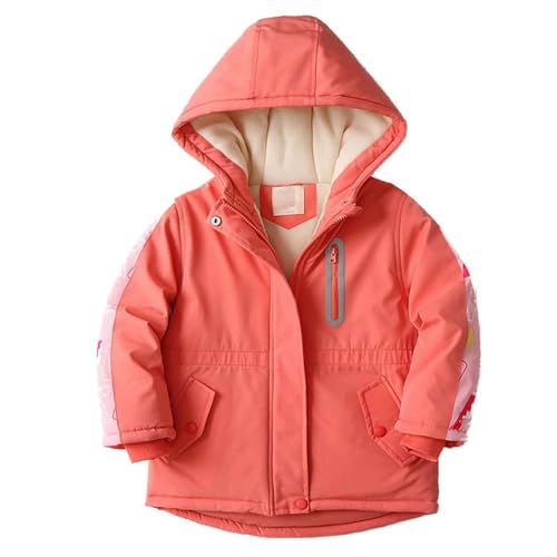 Echinodon Mädchen Parka Winterjacke mit Samtfutter Kinder Baby Winter Jacke Orange 120 von Echinodon