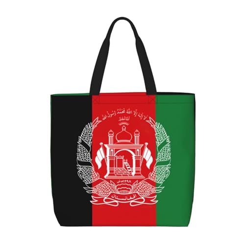 EdWal Einkaufstasche für Damen, Motiv: Flagge von Belarus, Schultertasche, große Einkaufstasche, für Arbeit, Reisen, Einkaufen, Flagge Afghanistans, Einheitsgröße von EdWal