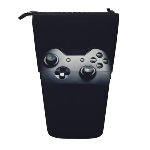 EdWal Gaming-Controller-Muster, Aufstellbar, Teleskop-Federmäppchen, niedliches Federmäppchen, Schreibwaren, Stifteetui, Kosmetiktasche, Schwarz , Einheitsgröße, Taschen-Organizer von EdWal