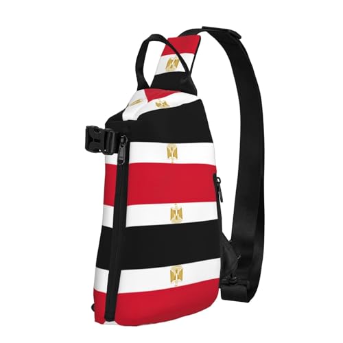 EdWal Schultertasche mit Aufdruck "Flagge von Belarus", Wandern, Tagesrucksack, Umhängetasche, Brust, Outdoor-Reiserucksack für Damen und Herren, Ägyptische Flagge, Einheitsgröße von EdWal