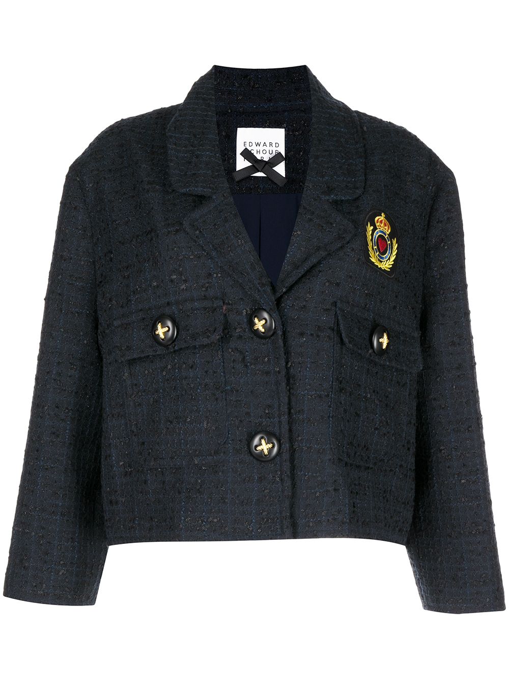 Edward Achour Paris Einreihiger Cropped-Blazer - Blau von Edward Achour Paris