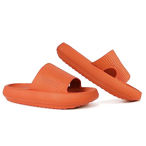 Eekisuf Badeschlappen Damen Badelatschen Damen, Wolkenschuhe Schlappen Damen Badeschuhe Damen, (orange,38-39EU) von Eekisuf