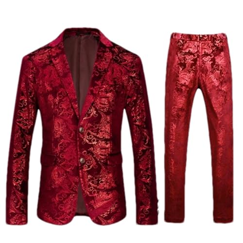 Herren-Anzug aus goldenem Fleece 2-teilig blau für Herren Business Hochzeit Abschlussball Party Smoking Blazer und Hose T75 C XL Herren-Anzug aus goldenem Fleece 2-teilig blau für Herren Business Hochzeit Abschlussball Party Smoking Blazer und Hose T75 C XL von Eesuei