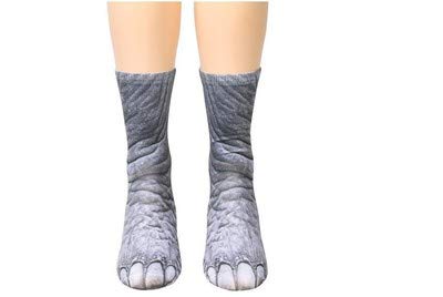 Egurs Animal Paws Socks Unisex 3D gedruckte Socken Lustige Animal Feet Paws Crew Socken für Männer Frauen Kinder Elefant Erwachsene von Egurs