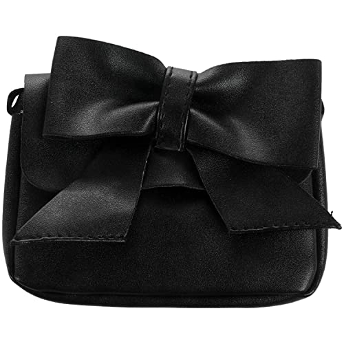 Eighosee 1 x niedliche Kinder-Handtasche für Mädchen, modisch, Baby-Umhängetasche, Geldbörse, Geldbörse, Kleinkind, Schleife, Schwarz, Schwarz , Einheitsgröße von Eighosee