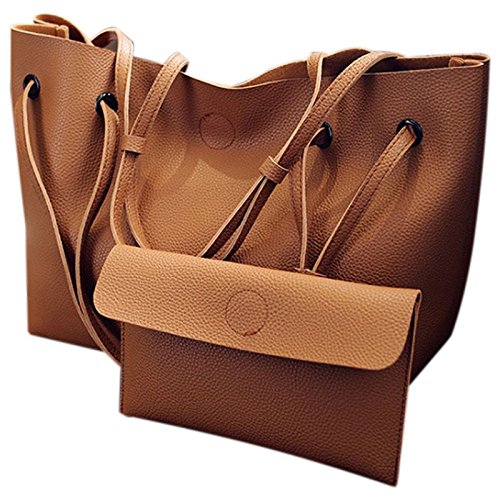 Eighosee Damen-Umhängetasche, PU-Leder, Kuriertasche, Handtasche, Umhängetasche, heiß, Braun, braun, Einheitsgröße von Eighosee