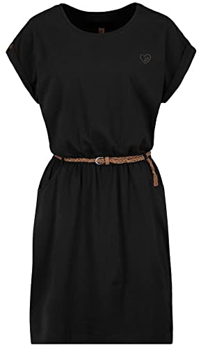 Eight2Nine Damen Kleid LETN-065 Shirtkleid mit geflochtenem Gürtel Black M von Eight2Nine