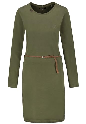 Eight 2 Nine Damen Midi Jersey Kleid LETN-070 Shirtkleid Langarm Ivy Green L von Eight 2 Nine