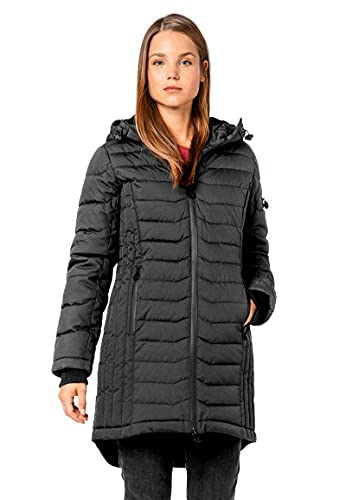 Eight 2 Nine Damen Stepp-Mantel mit gefütterter Kapuze dark-grey L von Eight 2 Nine