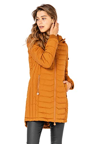 Eight 2 Nine Damen Stepp-Mantel mit gefütterter Kapuze light-brown S von Eight 2 Nine