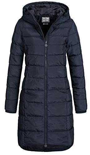 Eight 2 Nine Damen Steppmantel LETN-039 Lange Stepp-Jacke mit Kapuze night blue L von Eight 2 Nine