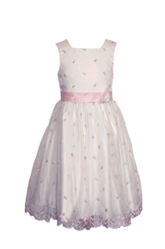 Eisend Mädchen Kommunionkleid, Geblümt, Gr. 122, rosa (Druck rose/pink 33) von Eisend