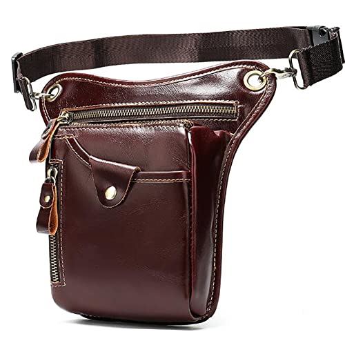 Ekakashop Hüfttasche, tragbar, Fanny, mehrere Taschen, kleine Geldbörse, Beintasche, Gürteltasche, Reise, mit Schnalle, Bauchtasche, Radfahren, Gürteltasche aus Leder für Telefon, Münzen, Schlüssel, von Ekakashop