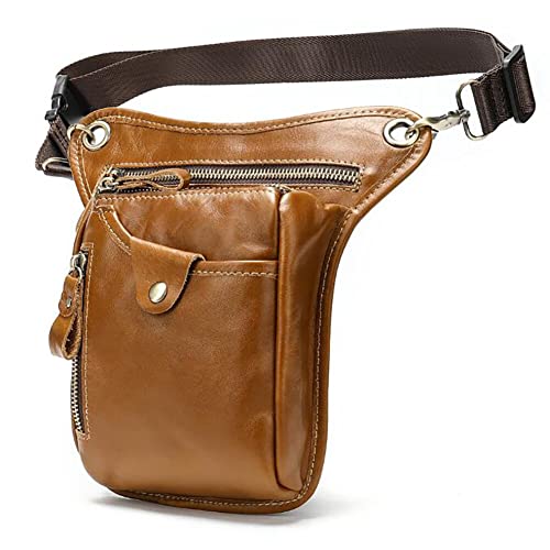 Ekakashop Hüfttasche, tragbar, Fanny, mehrere Taschen, kleine Geldbörse, Beintasche, Gürteltasche, Reise, mit Schnalle, Bauchtasche, Radfahren, Gürteltasche aus Leder für Telefon, Münzen, Schlüssel, von Ekakashop