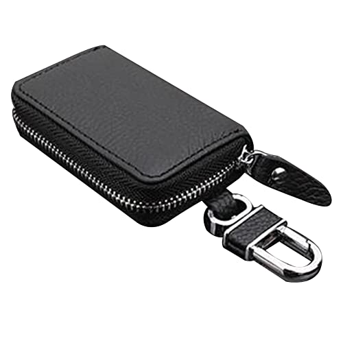 Ekakashop Leder Schlüsseltasche, Auto Schlüsseletui Kartenhalter Schlüssel Organizer Autoschlüssel Etui Geldbörse Fernbedienung Schlüsseletui Reißverschluss Kartenhalter mit Schlüsselringe von Ekakashop