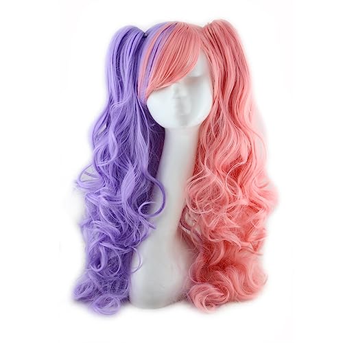 Anime Cosplay Perücke Doppel Pferdeschwanz Zopf süße Damen Perücke Modedekoration (Color : 7, Size : 1) von EkeNoz