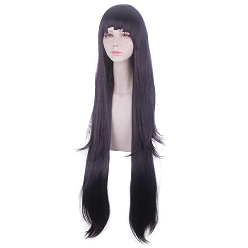 Cosplay Perücke Triple Break schwarz lila langes lockiges Haar unregelmäßige Fransen Damen Anime Perücke Modedekoration von EkeNoz