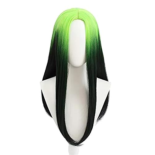 Grüne Farbverlauf-Anime-Cosplay-Perücke, Farbverlauf, Hochtemperatur-Seide, trendige Mode for Damen Modedekoration (Color : 1, Size : 1) von EkeNoz