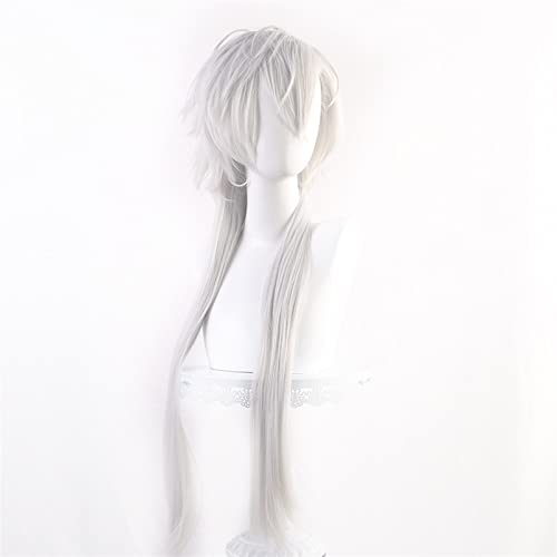 Silberne Perücke extra langes lockiges Haar weiß for Männer und Frauen Anime Styling Fashion Party Perücken Modedekoration von EkeNoz