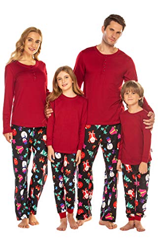 Ekouaer Schlafanzug Männer Lang Pyjama Set Winter Warm Loungewear Lustig Weihnachts Herren Familie Set Schneemann L von Ekouaer