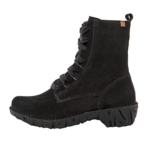 El Naturalista Damen Combat Boots Yggdrasil, Frauen Stiefeletten,Wechselfußbett,uebergangsstiefel,schnürstiefel,warm,Black,39 EU / 6 UK von El Naturalista