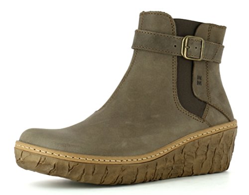 El Naturalista N5133 Myth Yggdrasil Komfortabler Damen Chelsea Boot, Stiefelette, Schlupfstiefel, perfekte Passform durch Gummizug, Keilabsatz, Wedge Absatz Grau (Plume), EU 41 von El Naturalista