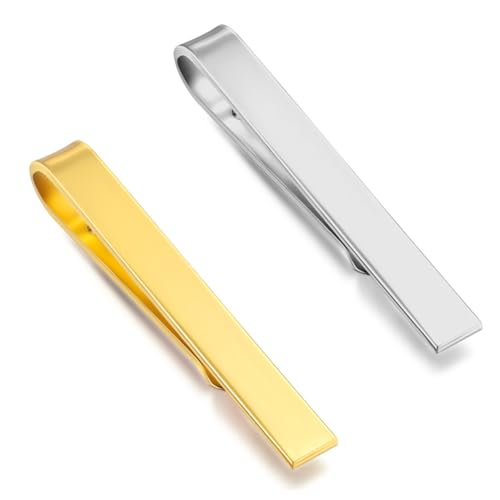 Krawattennadel für Herren, klassisch, für schmale Krawatte, Party, Hochzeit, Jahrestag, Bankett, 2 Stück Krawattennadel für Herren, klassisch, für schmale Krawatte, Party, Hochzeit, Jahrestag, Bankett, 2 Stück von Elandy