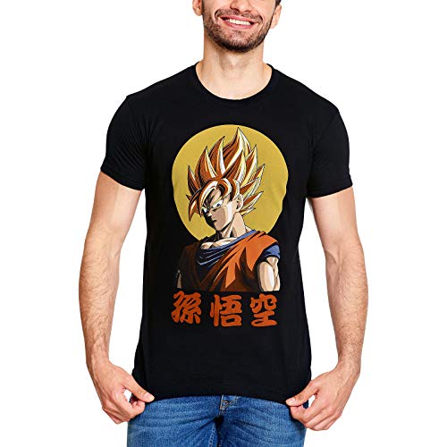Dragon Ball Z Herren T-Shirt Super Saiyajin Son Goku Baumwolle schwarz - M von Elbenwald