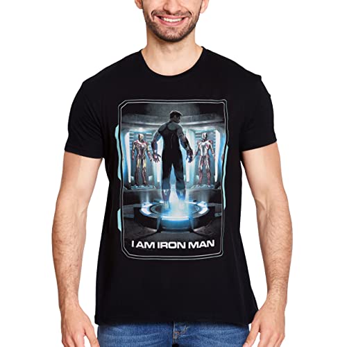 Elbenwald Iron Man T-Shirt mit I Am Iron Man Motiv für Herren Damen Unisex Baumwolle schwarz - S von Elbenwald