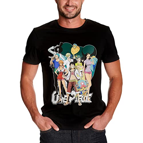 Elbenwald One Piece T-Shirt Group Frontprint Baumwolle Herren Damen schwarz - M von Elbenwald