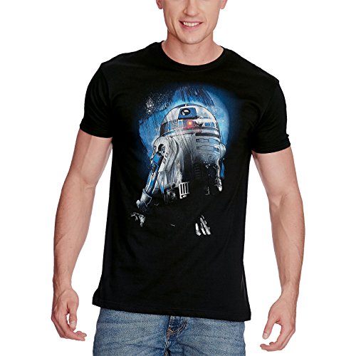 Elbenwald Star Wars Herren T-Shirt R2-D2 Droid in The Dark T-Shirt Baumwolle schwarz - L von Elbenwald