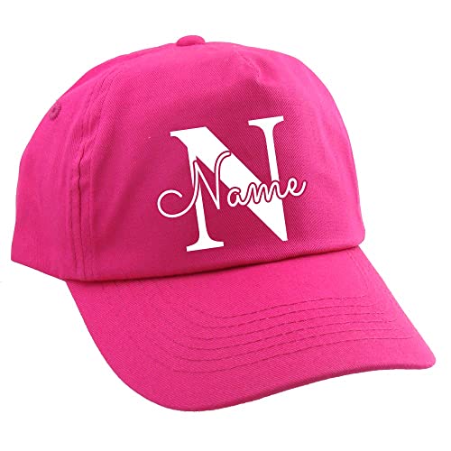 Elefantasie Personalisierte Cap für Kinder Baseball Kappe mit Name oder Wunschwort Bedruckt für Jungen und Mädchen Buchstabe Pink von Elefantasie