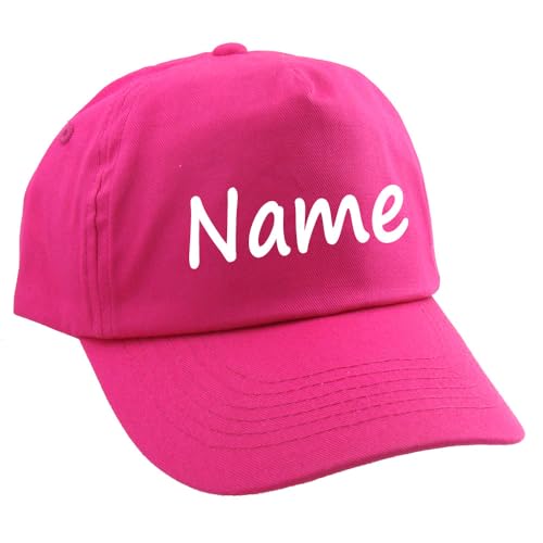 Elefantasie Personalisierte Cap für Kinder Baseball Kappe mit Name oder Wunschwort Bedruckt für Jungen und Mädchen Pink von Elefantasie