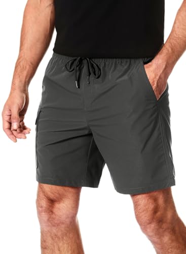 Elegancity Kurze Hosen Herren Bermuda Cargo Shorts Klassischer Schnitt Cargoshorts Sommer Jogginghose Casual Chino Hawaii Freizeithose mit 4 Taschen Dunkel Grau, M von Elegancity