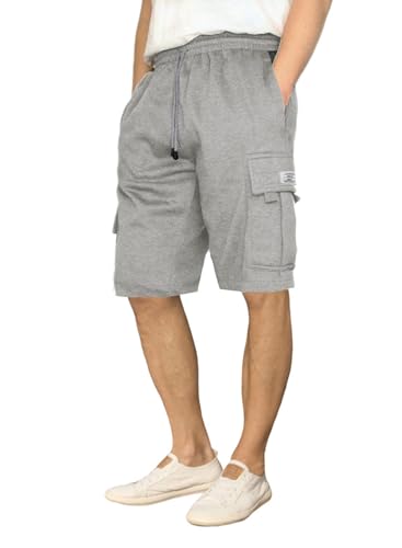 Elegancity Kurze Hosen Herren Shorts Herren Sommer Urlaub Jogginghose Herren Regular Fit Cargo Arbeitshosen Männer Kurz Grau M von Elegancity