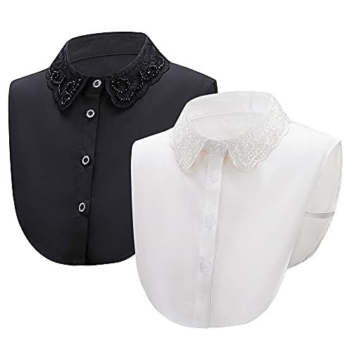 Elegtiskas Half Shirt Bluse Kragen Abnehmbarer Fake Collar Falscher Kragen für Damen und Mädchen von Elegtiskas