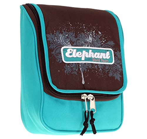 ELEPHANT Kulturtasche Beautycase zum Anhängen/Aufhängen Kulturbeutel/TÜRKIS-BRAUN von Elephant