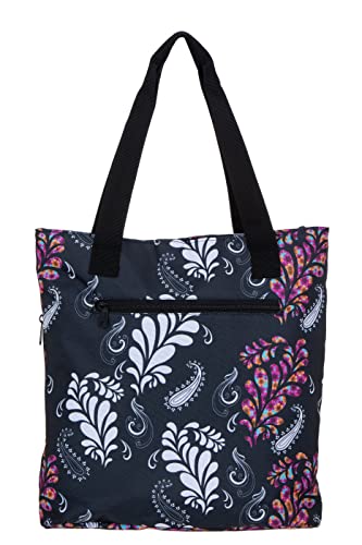 Elephant Handtasche Damen Mädchen Shopper Black Paisley A4 groß Freizeittasche Sport Freizeit Schwimmen Tasche Einkaufstasche 3777 Schwarz von Elephant