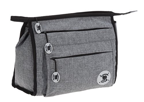 Elephant Kulturtasche Genuine Kulturbeutel Waschbeutel Washbag für Männer, Frauen oder Kinder, Sauna Fitness 3470 Wahl + 1 L Beutel (Lite Grey (Hellgrau)) von Elephant