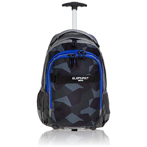 Elephant Trolley Hero Signature Trolleyrucksack Rucksack Schultrolley Jungen 12771 (Cyber Camo Blau (Schwarz/Blau)) von Elephant