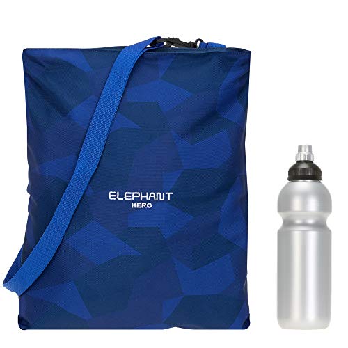 Elephant Turnbeutel Sportbeutel Hero Signature Attach Bag Tasche fixierbar Jungen Mädchen Auswahl passt zu Cyber Camo, Two Tone, Flower, Cube oder Plaid + Trinkflasche (Cyber Camo NEON 12774) von Elephant