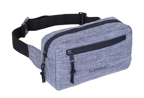 Hüfttasche Bauchtasche Gürteltasche Outdoor Damen Herren Hip Bag Fanny Pack Large Urban Pouch Sport Crossbag Elephant Travel Waist Bag (Hellgrau-Schwarz 13027) von Elephant