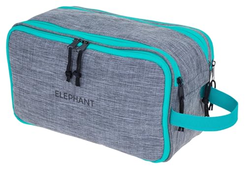 Kulturtasche groß Reise Tasche Damen Herren Kulturbeutel Waschtasche Beautycase Outdoor Camping Toiletry Bag Kosmetiktasche Tasche Sauna Elephant Travel Washbag (Grau-Türkis 13028) von Elephant