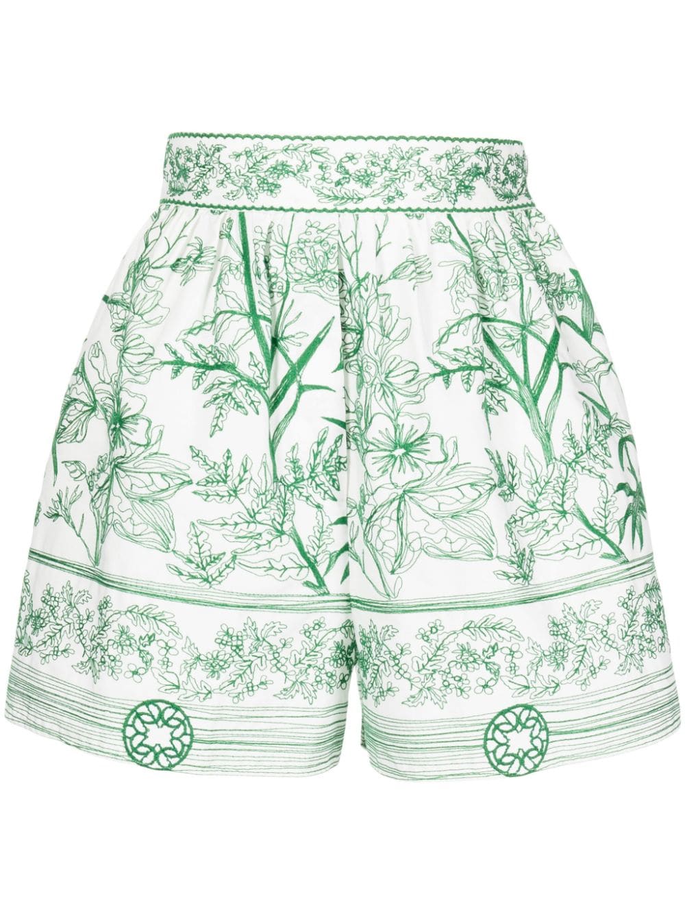 Elie Saab High-Waist-Shorts mit Blumen-Print - Weiß von Elie Saab