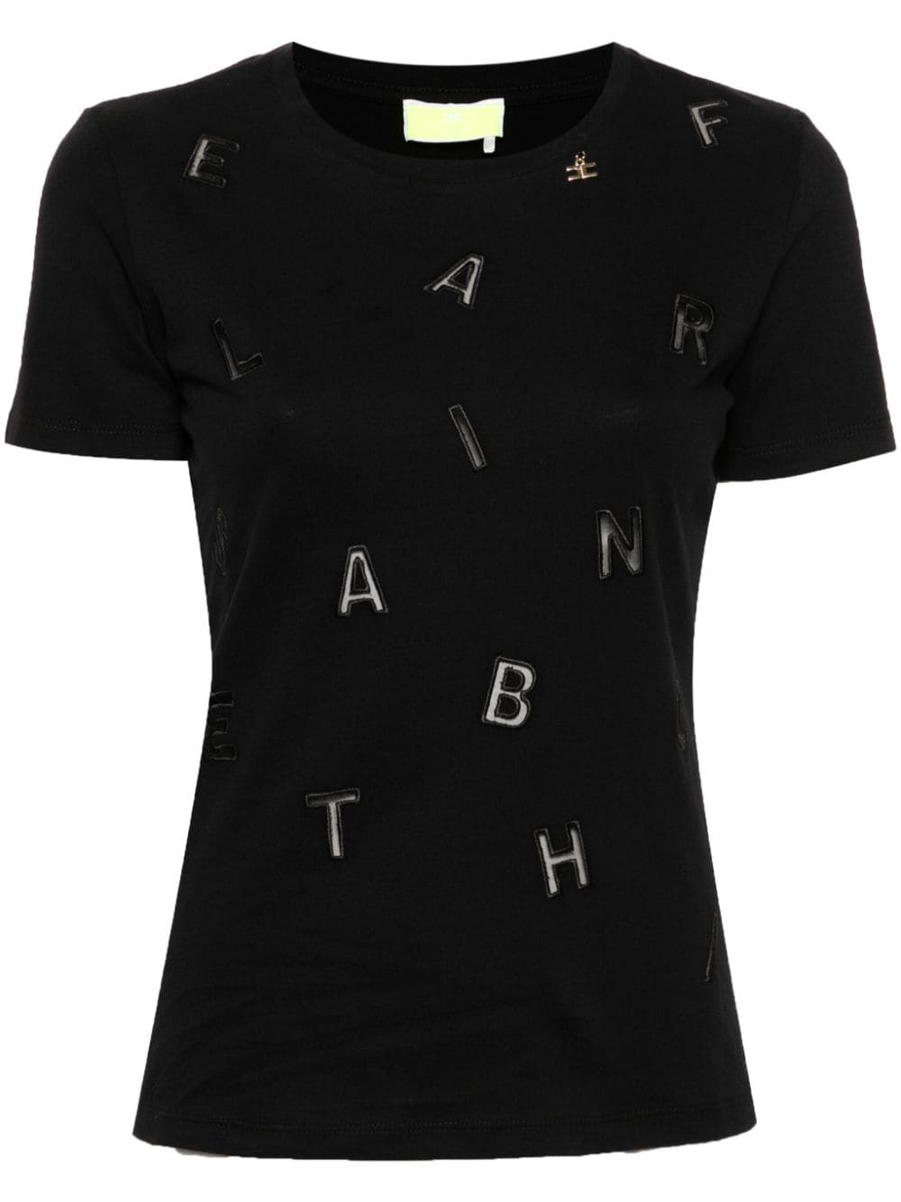 Elisabetta Franchi T-Shirt mit Schriftzug-Stickerei - Schwarz von Elisabetta Franchi