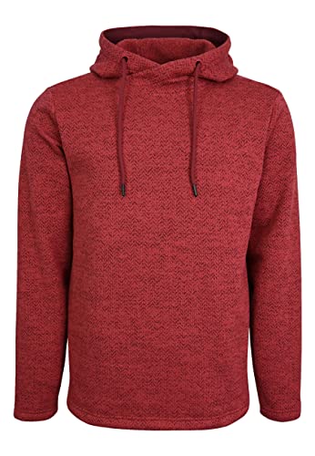 ELKLINE Herren Strickfleecepullover Mars 1036021 | Hoodie ohne Bauchtasche gerader Schnitt Normale Länge | verstellbare Kapuze, Farbe:red, Größe:XXL von ELKLINE