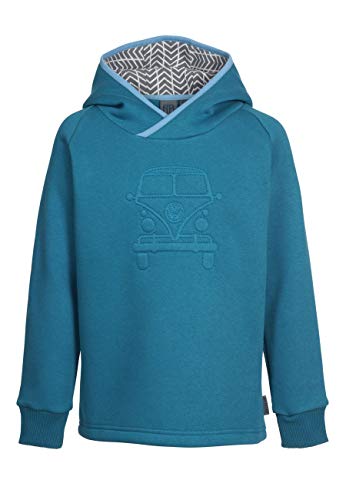 ELKLINE Kinder Hoodie Upndown Kapuzenpulli mit VW T1 Bulli Stick 3031059, Farbe:Blue Coral, Größe:116/122 von ELKLINE